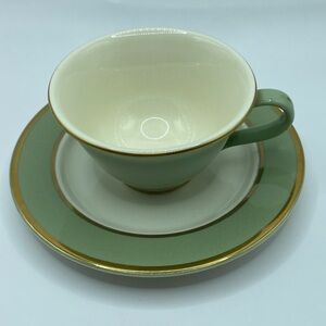 Taylor Smith Taylor Flat Cup & Saucer Set Classic Heritage Celadon Green-15 Sets